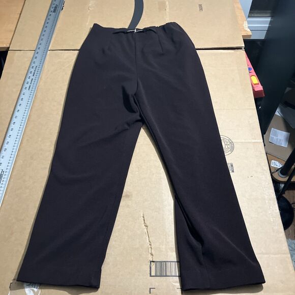 Briggs Brown Dress Pants Women's Size M, Buckle Accent Pull On, Elastic Waist‎ - Picture 1 of 9